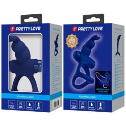 Comprar PRETTY LOVE - LUCHITO DOBLE ANILLO VIBRADOR RABBIT AZUL al mejor precio - Envíos Discretos