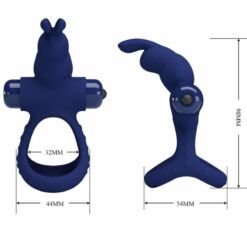 Comprar PRETTY LOVE - LUCHITO DOBLE ANILLO VIBRADOR RABBIT AZUL al mejor precio - Envíos Discretos