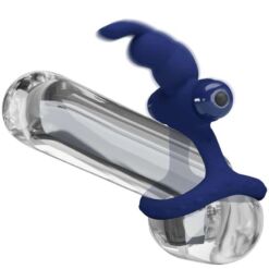 Comprar PRETTY LOVE - LUCHITO DOBLE ANILLO VIBRADOR RABBIT AZUL al mejor precio - Envíos Discretos