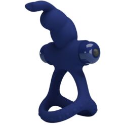 Comprar PRETTY LOVE - LUCHITO DOBLE ANILLO VIBRADOR RABBIT AZUL al mejor precio - Envíos Discretos