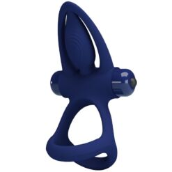 Comprar PRETTY LOVE - MAT DOBLE ANILLO CON VIBRACIÓN & ESTIMULADOR AZUL al mejor precio - Envíos Discretos
