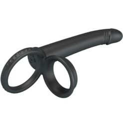 Comprar PRETTY LOVE - MOSES ANILLO DOBLE PENE PARA DONLE PENETACIàN NEGRO al mejor precio - Envíos Discretos