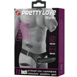 Comprar PRETTY LOVE - MYRON STRAP ON CON VIBRACIÓN Y DILDO HUECO al mejor precio - Envíos Discretos