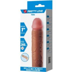 Comprar PRETTY LOVE - NILE FUNDA PARA PENE CON EXTENSIÓN DE 2.5 CM MULATO al mejor precio - Envíos Discretos