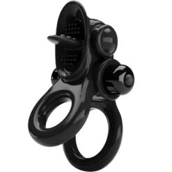 Comprar PRETTY LOVE - PASSIONATE RING DOBLE ANILLO VIBRADOR + ESTIMULADOR CLÍTORIS NEGRO al mejor precio - Envíos Discretos