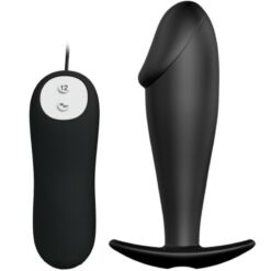 Comprar PRETTY LOVE - PLUG ANAL SILICONA FORMA PENE Y 12 MODOS VIBRACIÓN NEGRO al mejor precio - Envíos Discretos