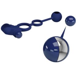 Comprar PRETTY LOVE - REMINGTON DOBLE ANILLO VIBRADOR CON PLUG AZUL al mejor precio - Envíos Discretos