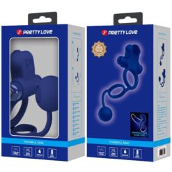 Comprar PRETTY LOVE - REMINGTON DOBLE ANILLO VIBRADOR CON PLUG AZUL al mejor precio - Envíos Discretos