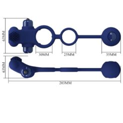 Comprar PRETTY LOVE - REMINGTON DOBLE ANILLO VIBRADOR CON PLUG AZUL al mejor precio - Envíos Discretos