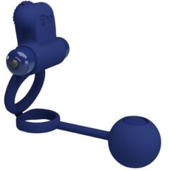 Comprar PRETTY LOVE - REMINGTON DOBLE ANILLO VIBRADOR CON PLUG AZUL al mejor precio - Envíos Discretos