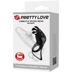 Comprar PRETTY LOVE - RUBEN ANILLO VIBRADOR 7 VIBRACIONES SILICONA NEGRO al mejor precio - Envíos Discretos