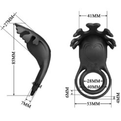 Comprar PRETTY LOVE - RUBEN ANILLO VIBRADOR 7 VIBRACIONES SILICONA NEGRO al mejor precio - Envíos Discretos