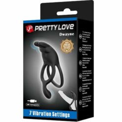 Comprar PRETTY LOVE - SETH DOBLE ANILLO VIBRADOR RABBIT 7 VIBRACIONES NEGRO al mejor precio - Envíos Discretos