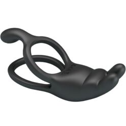 Comprar PRETTY LOVE - SETH DOBLE ANILLO VIBRADOR RABBIT 7 VIBRACIONES NEGRO al mejor precio - Envíos Discretos