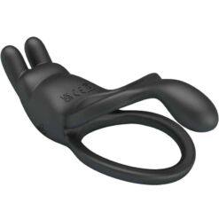 Comprar PRETTY LOVE - SETH DOBLE ANILLO VIBRADOR RABBIT 7 VIBRACIONES NEGRO al mejor precio - Envíos Discretos