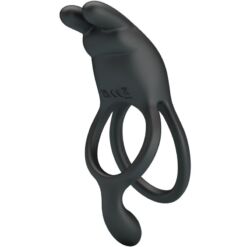 Comprar PRETTY LOVE - SETH DOBLE ANILLO VIBRADOR RABBIT 7 VIBRACIONES NEGRO al mejor precio - Envíos Discretos