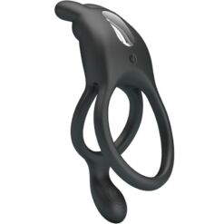 Comprar PRETTY LOVE - SETH DOBLE ANILLO VIBRADOR RABBIT 7 VIBRACIONES NEGRO al mejor precio - Envíos Discretos
