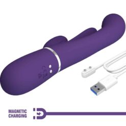 Comprar PRETTY LOVE - SHANIA TRIPLE VIBRADOR RABBIT MULTIFUNCIÓN MORADO al mejor precio - Envíos Discretos
