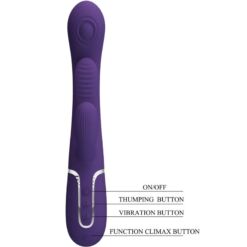 Comprar PRETTY LOVE - SHANIA TRIPLE VIBRADOR RABBIT MULTIFUNCIÓN MORADO al mejor precio - Envíos Discretos