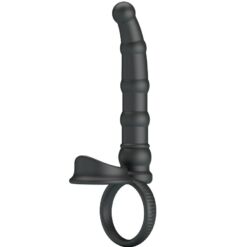 Comprar PRETTY LOVE - TATUM ANILLO VIBRADOR PENE CON PLUG 10 VIBRACIONES NEGRO al mejor precio - Envíos Discretos