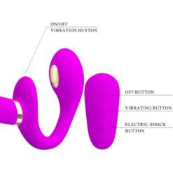 Comprar PRETTY LOVE - THUNDERBIRD VIBRADOR DOBLE STRAP-ON CONTROL REMOTO MORADO al mejor precio - Envíos Discretos
