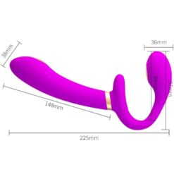 Comprar PRETTY LOVE - THUNDERBIRD VIBRADOR DOBLE STRAP-ON CONTROL REMOTO MORADO al mejor precio - Envíos Discretos