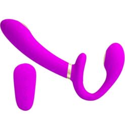 Comprar PRETTY LOVE - THUNDERBIRD VIBRADOR DOBLE STRAP-ON CONTROL REMOTO MORADO al mejor precio - Envíos Discretos