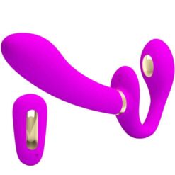 Comprar PRETTY LOVE - THUNDERBIRD VIBRADOR DOBLE STRAP-ON CONTROL REMOTO MORADO al mejor precio - Envíos Discretos