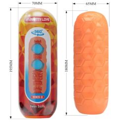 Comprar PRETTY LOVE - TWIN BALLS MASTURBADOR MASCULINO NARANJA al mejor precio - Envíos Discretos