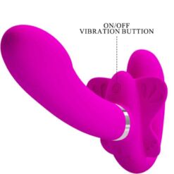 Comprar PRETTY LOVE - VALERIE VIBRADOR DOBLE STRAP-ON 12 VIBRACIONES MORADO al mejor precio - Envíos Discretos