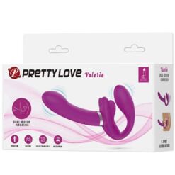 Comprar PRETTY LOVE - VALERIE VIBRADOR DOBLE STRAP-ON 12 VIBRACIONES MORADO al mejor precio - Envíos Discretos
