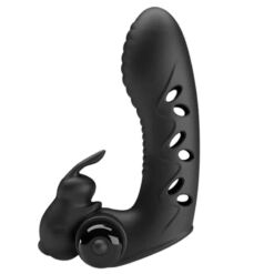 Comprar PRETTY LOVE - VANCE FUNDA DEDO VIBRADOR CONEJO NEGRO al mejor precio - Envíos Discretos