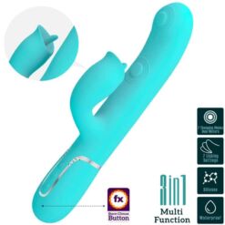 Comprar PRETTY LOVE - VIBRADOR RABBIT CON LICKING VERDE AGUA al mejor precio - Envíos Discretos