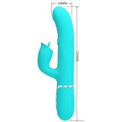 Comprar PRETTY LOVE - VIBRADOR RABBIT CON LICKING VERDE AGUA al mejor precio - Envíos Discretos
