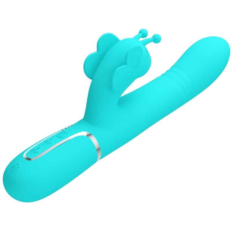 PRETTY LOVE - VIBRADOR RABBIT MULTIFUNCIÓN 4 EN 1 MARIPOSA VERDE AGUA - piKanteo | Despierta tu lado más piKante Comprar PRETTY LOVE - VIBRADOR RABBIT MULTIFUNCIÓN 4 EN 1 MARIPOSA VERDE AGUA al mejor precio - Envíos Discretos