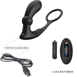 Comprar PRETTY LOVE - WARREN ANILLO & VIBRADOR ANAL NEGRO al mejor precio - Envíos Discretos