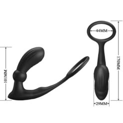Comprar PRETTY LOVE - WARREN ANILLO & VIBRADOR ANAL NEGRO al mejor precio - Envíos Discretos