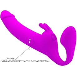 Comprar PRETTY LOVE - ZANINI DILDO STRAP-ON SIN ARNÉS 10 VIBRACIONES MORADO al mejor precio - Envíos Discretos