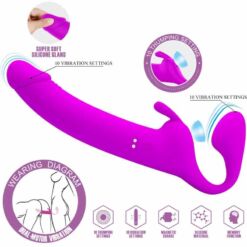Comprar PRETTY LOVE - ZANINI DILDO STRAP-ON SIN ARNÉS 10 VIBRACIONES MORADO al mejor precio - Envíos Discretos