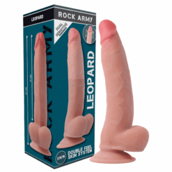 Comprar ROCKARMY - ARNÉS + DUAL DENSITY LEOPARD DILDO REALISTA 23 CM -O- 4.77 CM al mejor precio - Envíos Discretos