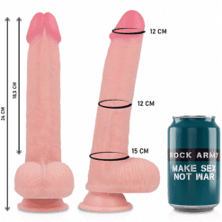 Comprar ROCKARMY - ARNÉS + LIQUID SILICONE DILDO PREMIUM KINGCOBRA 24 CM -O- 4.77 CM al mejor precio - Envíos Discretos