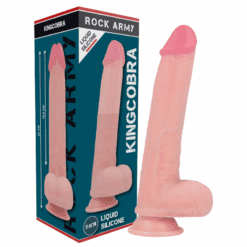 Comprar ROCKARMY - ARNÉS + LIQUID SILICONE DILDO PREMIUM KINGCOBRA 24 CM -O- 4.77 CM al mejor precio - Envíos Discretos