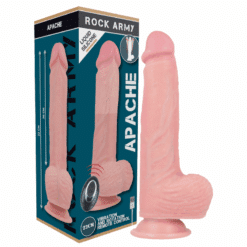Comprar ROCKARMY - ARNÉS + LIQUID SILICONE VIBRADOR CONTROL REMOTO PREMIUM APACHE 20.5 CM -O- 4.62 CM al mejor precio - Envíos Discretos
