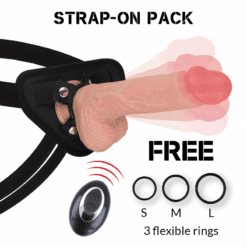 Comprar ROCKARMY - ARNÉS + LIQUID SILICONE VIBRADOR CONTROL REMOTO PREMIUM APACHE 20.5 CM -O- 4.62 CM al mejor precio - Envíos Discretos