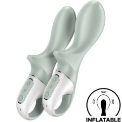 Comprar SATISFYER - AIR PUMP BOOTY 3 VIBRADOR ANAL INFLABLE VERDE GRIS al mejor precio - Envíos Discretos