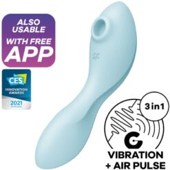 Comprar SATISFYER - CURVY TRINITY 5 ESTIMULADOR Y VIBRADOR APP AZUL al mejor precio - Envíos Discretos