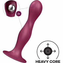 Comprar SATISFYER - DOUBLE BALL-R DILDO SILICONA GRANATE al mejor precio - Envíos Discretos