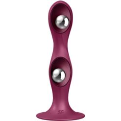 Comprar SATISFYER - DOUBLE BALL-R DILDO SILICONA GRANATE al mejor precio - Envíos Discretos