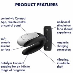 Comprar SATISFYER - DOUBLE FUN PARTNER VIBRADOR NEGRO al mejor precio - Envíos Discretos