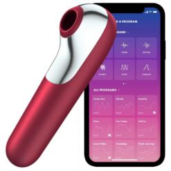 Comprar SATISFYER - DUAL LOVE VIBRADOR Y SUCCIONADOR CON AIRE PULSADO ROJO al mejor precio - Envíos Discretos